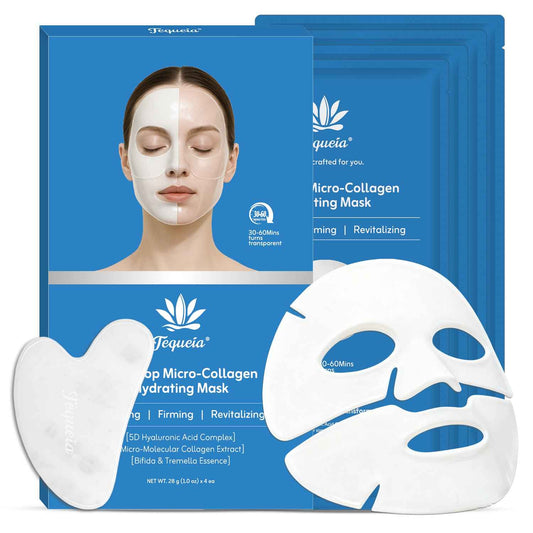 TEQUEIA Collagen Night Wrapping Mask - Bifida Ferment & Pro-Xylane Barrier Recovery For Glass Skin - 4 Sheets