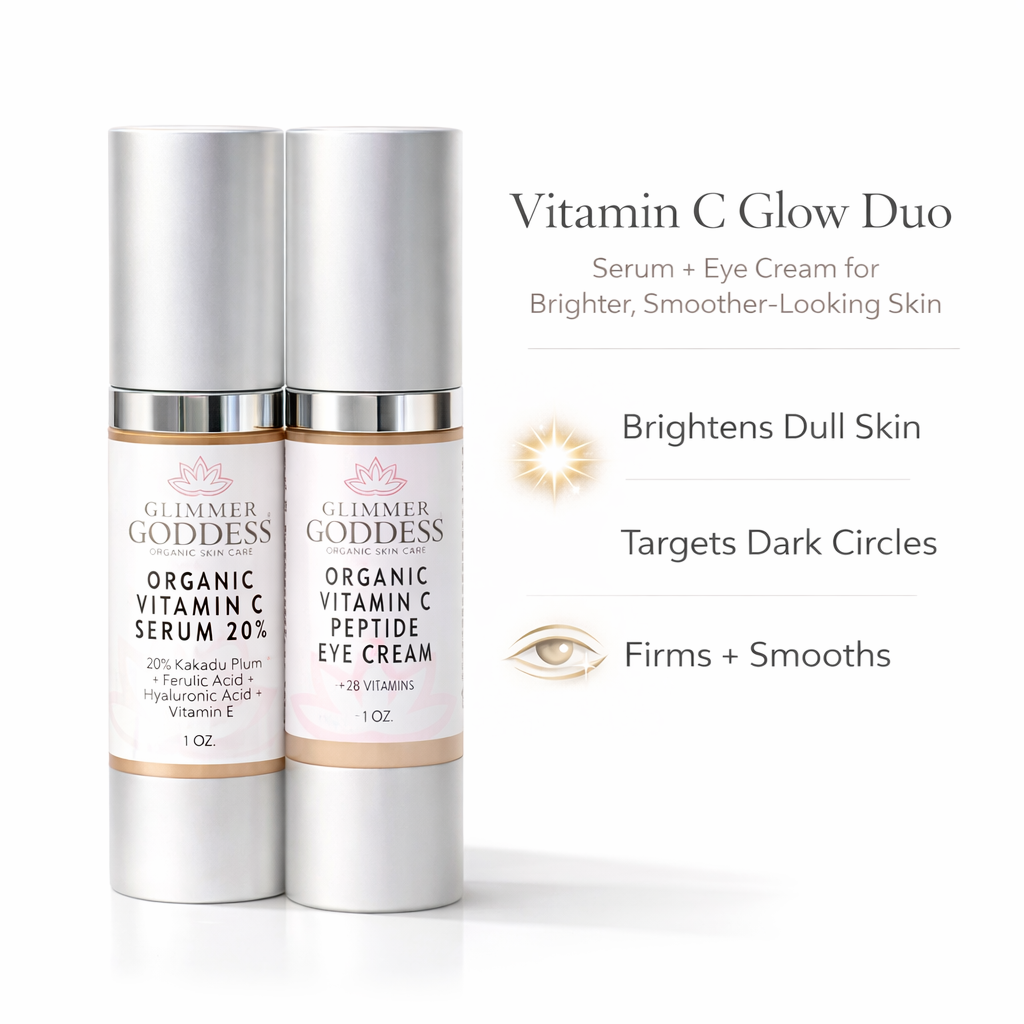 Organic Vitamin C Glow Duo – 20% Vitamin C + Peptide Eye Serum - Harmony Beauty