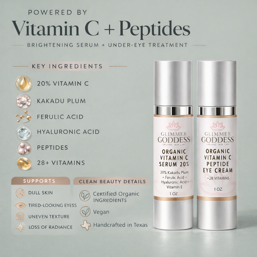 Organic Vitamin C Glow Duo – 20% Vitamin C + Peptide Eye Serum - Harmony Beauty