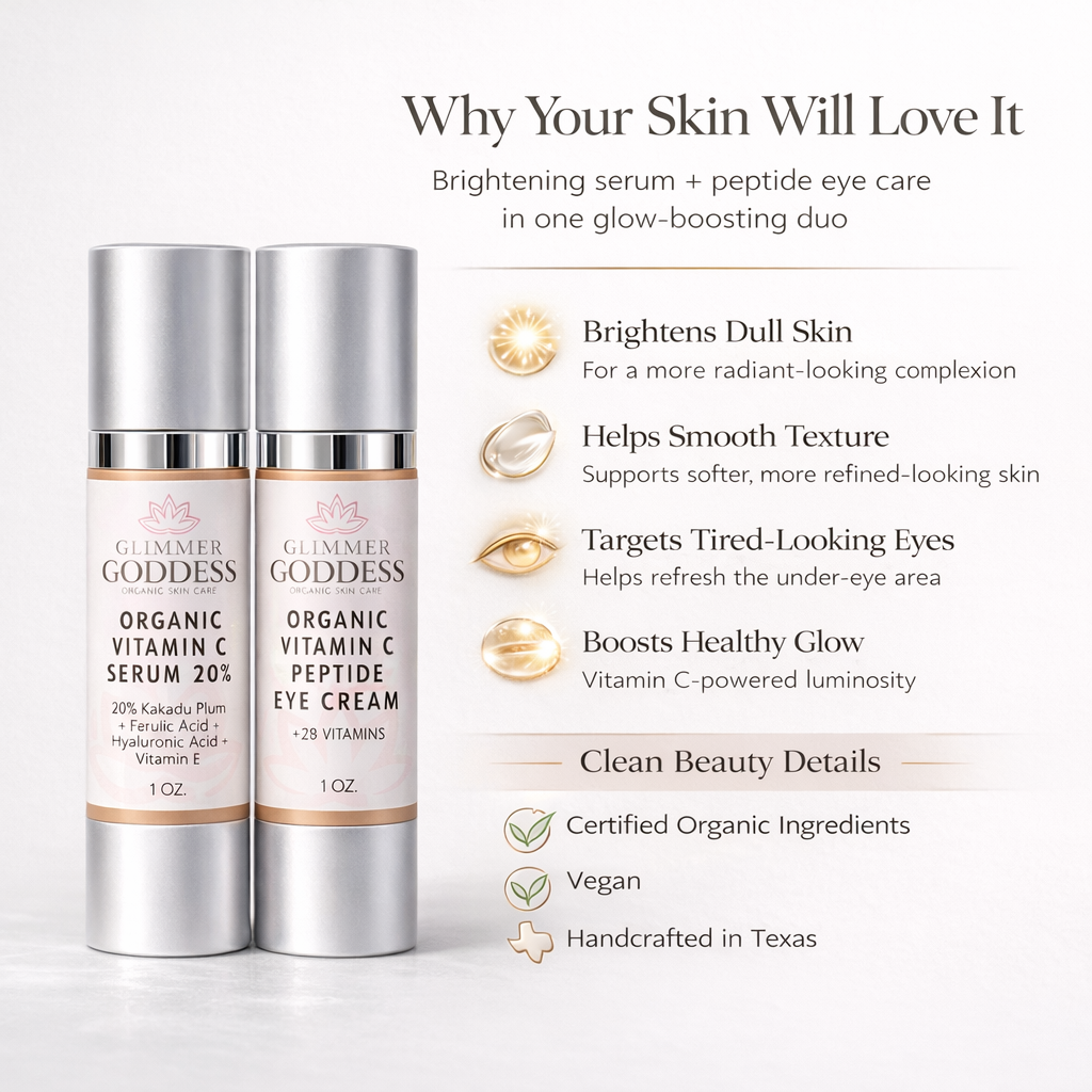 Organic Vitamin C Glow Duo – 20% Vitamin C + Peptide Eye Serum - Harmony Beauty