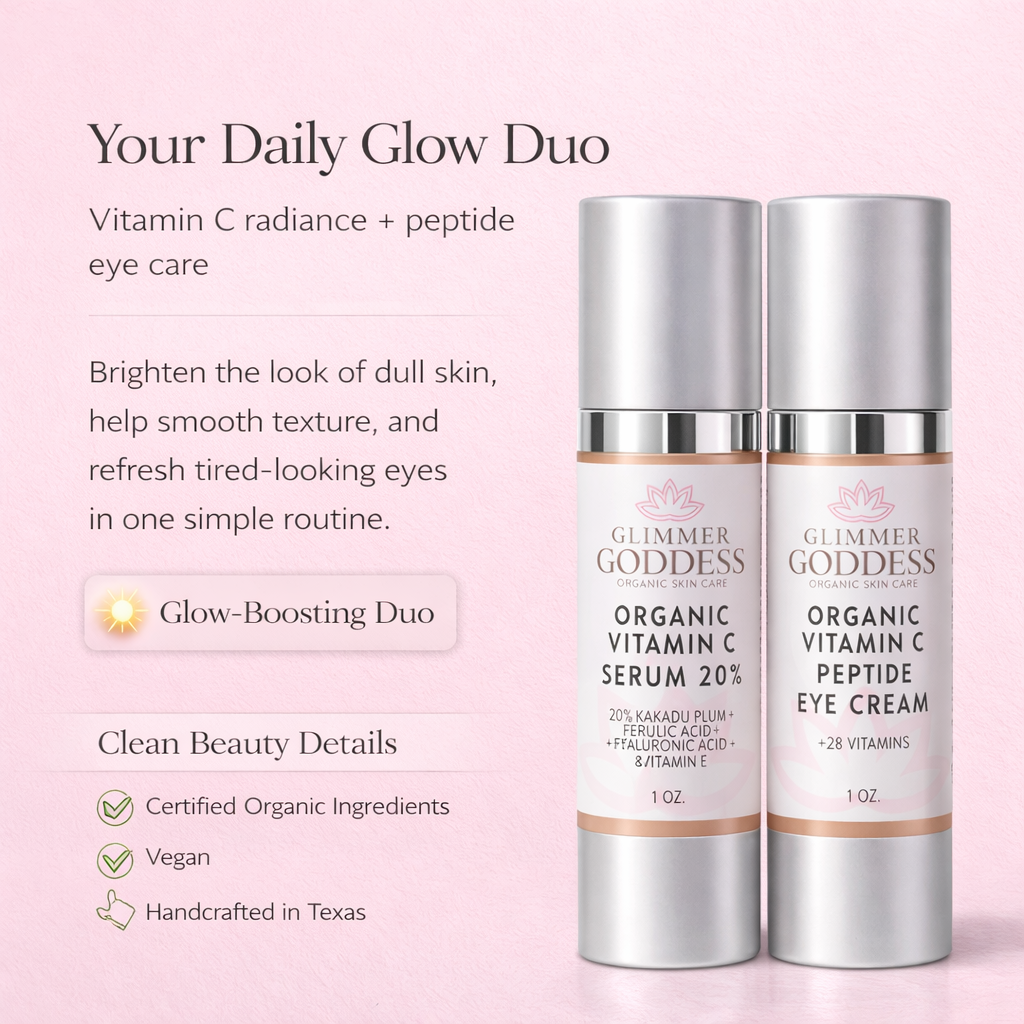 Organic Vitamin C Glow Duo – 20% Vitamin C + Peptide Eye Serum - Harmony Beauty