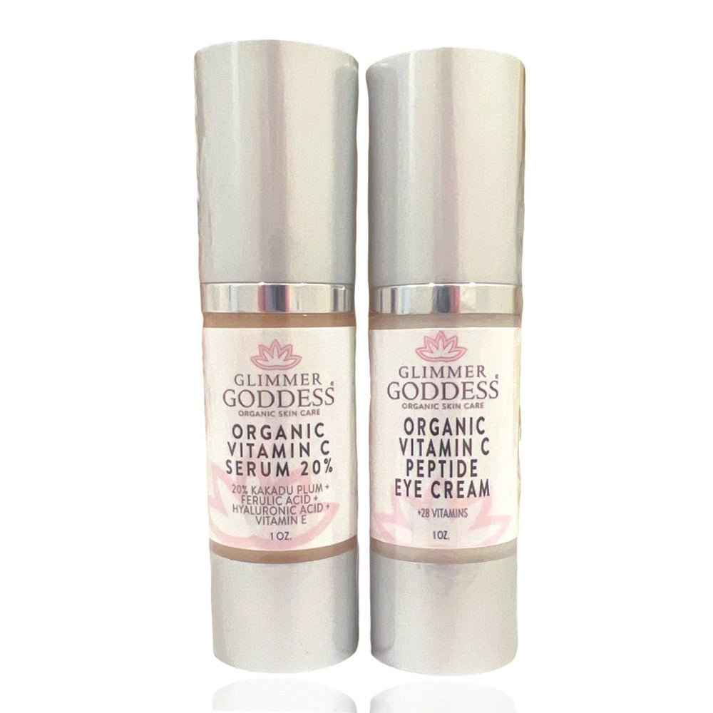 Organic Vitamin C Glow Duo – 20% Vitamin C + Peptide Eye Serum
