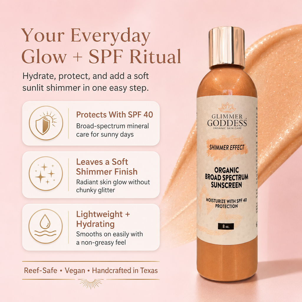 Goddess Glow Shimmer Suntan Lotion SPF 40 – Reef-Safe Radiance - Harmony Beauty